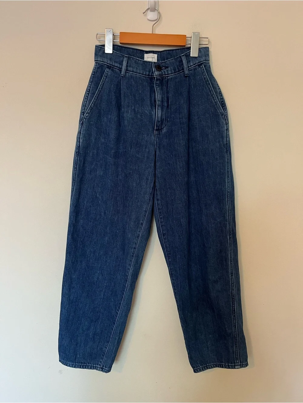 Aritzia Wilfred Detour Barrel Leg Jeans High Rise Pleated Organic Cotton Size 0 - Picture 2 of 11
